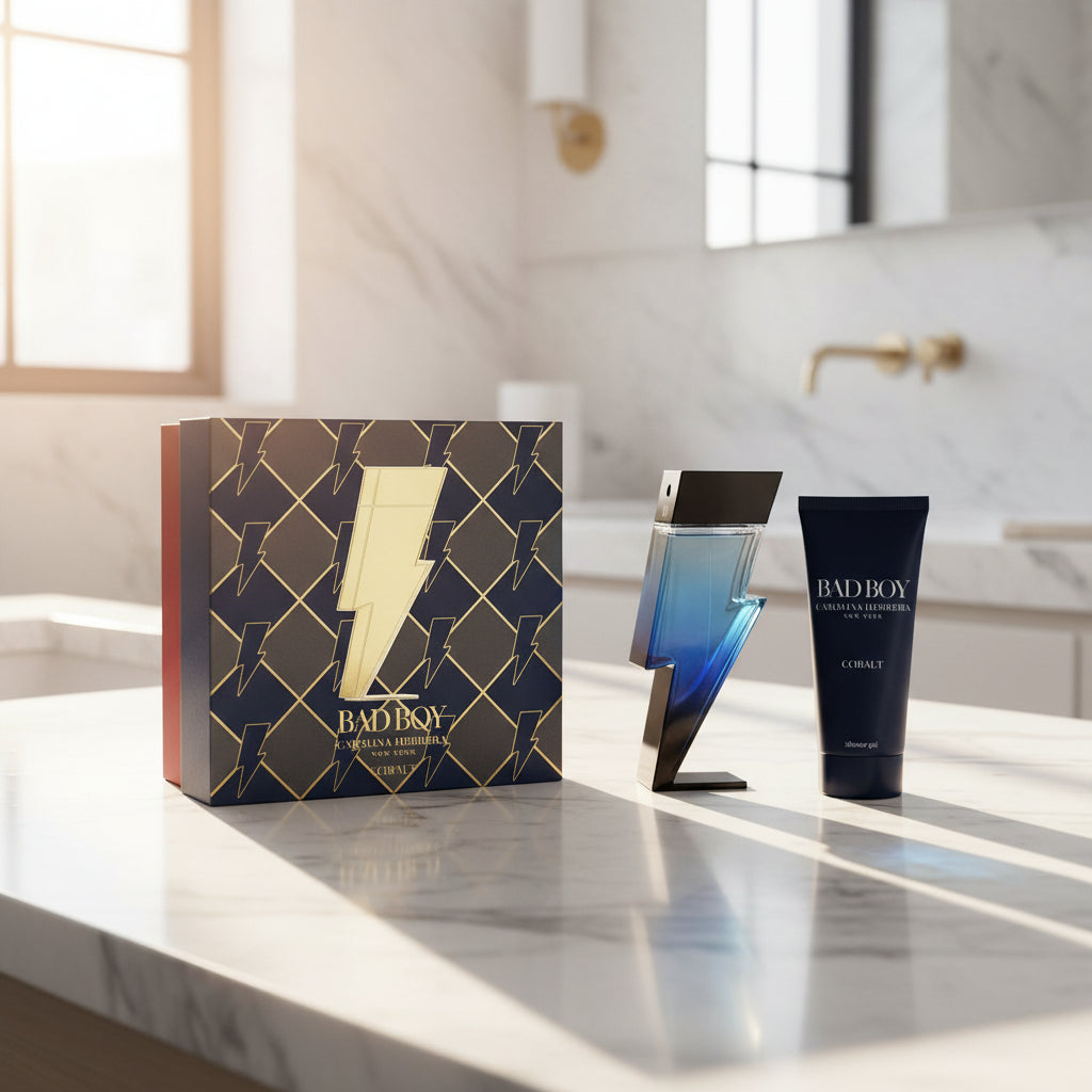 Heren geschenk-set Carolina Herrera Bad Boy Cobalt Electrique EDP